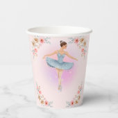 フローラトワイリングバレリーナ水の色ベビーシャワー 紙コップ (裏面)