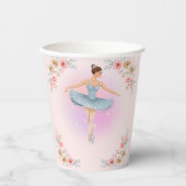 フローラトワイリングバレリーナ水の色ベビーシャワー 紙コップ (正面)