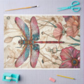 フローラトンボのステンドグラス暖かい白っぽい色 薄葉紙 (クラフト)