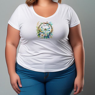 フローラトンボ プラスサイズTシャツ