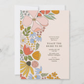 フローラトースト花嫁カクテルアワーシャワー 招待状 (正面)