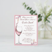"フローラトースト"、ほこりっぽいバラブライダルシャワー 招待状 (スタンド正面)