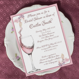 "フローラトースト"、ほこりっぽいバラブライダルシャワー 招待状