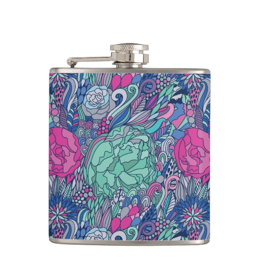 フローラドカラフルッドルパターン フラスク (正面)