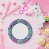 フローラドカラフルッドルパターン ペーパープレート (パーティー)