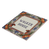 フローラドッグカスタムハウスネームプレート標識 タイル (側面)