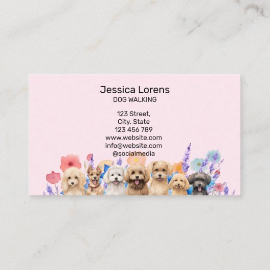 フローラドッグシッターPETトリマー獣医パピー 名刺 (裏面)