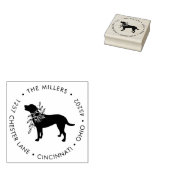 フローラドッグシルエットラウンド差出人住所スタンプ ラバースタンプ (押印)