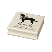 フローラドッグパーソナライズされたスクエアアドレススタンプ ラバースタンプ (スタンプ)