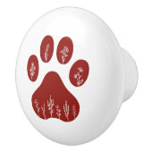 フローラドッグポープリントキャビネットノブの花を引く セラミックノブ (右)