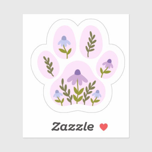 フローラドッグポープリントシール – かわいいボタニカルペット シール (シート)