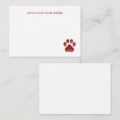 フローラドッグポープリントフラットノートカード ノートカード (正面/裏面)