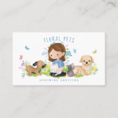 フローラドッグ&キャットペットケアサービスグルーミングホワイト 名刺 (正面)