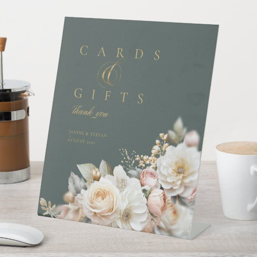 フローラドラマウェディングカードギフトグリーンID1022 台座サイン (インサイチュ)