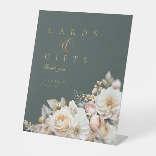 フローラドラマウェディングカードギフトグリーンID1022 台座サイン (正面)