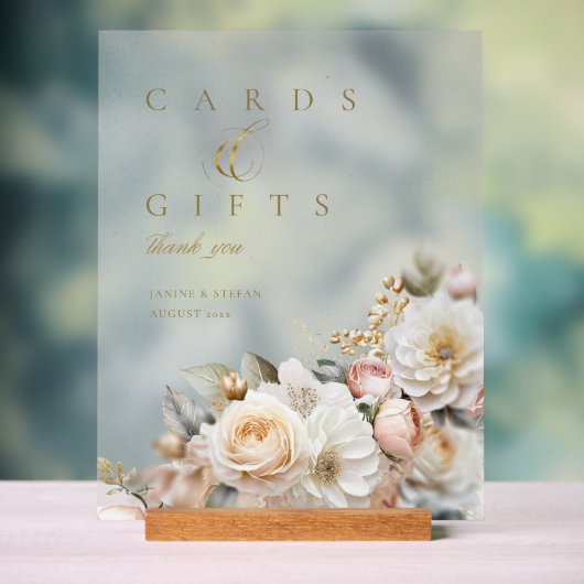 フローラドラマウェディングカードギフトブルーID1022 アクリルサイン (ニュートラル)