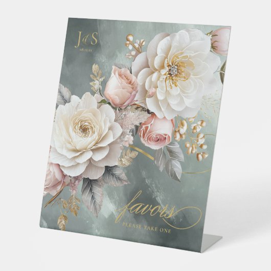 フローラドラマ結婚式の引き出物グリーンID1022 台座サイン (正面)