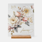 フローラドラマ結婚式の引き出物曇りID1022 アクリルサイン (正面)