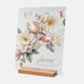 フローラドラマ結婚式の引き出物曇りID1022 アクリルサイン (傾斜)