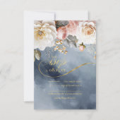 フローラドラ結婚マのダスティブルーID1022 出欠カード (正面)