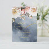 フローラドラ結婚マのダスティブルーID1022 出欠カード (スタンド正面)