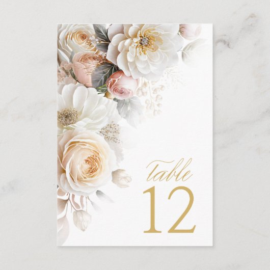 フローラドラ結婚マのテーブル番号ホワイトID1022 招待状 (裏面)