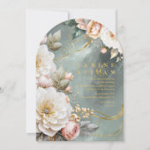 フローラドラ結婚マの緑のアーチID1022 招待状 (正面)