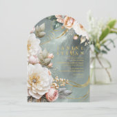 フローラドラ結婚マの緑のアーチID1022 招待状 (スタンド正面)