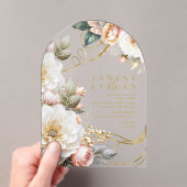フローラドラ結婚マの透明アーチID1022 アクリル招待状 (インサイチュ (ポータブル))
