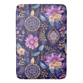 フローラドリーマキャッチャーbohoダークフェザー バスマット (正面縦)