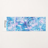 フローラドリームキャッチャーターコイズ水彩ナマステ ヨガマット (正面(横))