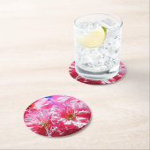 フローラドリームス03ホットピンク ラウンドペーパーコースター (インサイチュ)