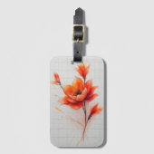 フローラドリームデザインエレガント花 ラゲッジタグ (正面縦)
