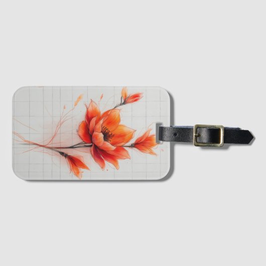フローラドリームデザインエレガント花 ラゲッジタグ (正面横)