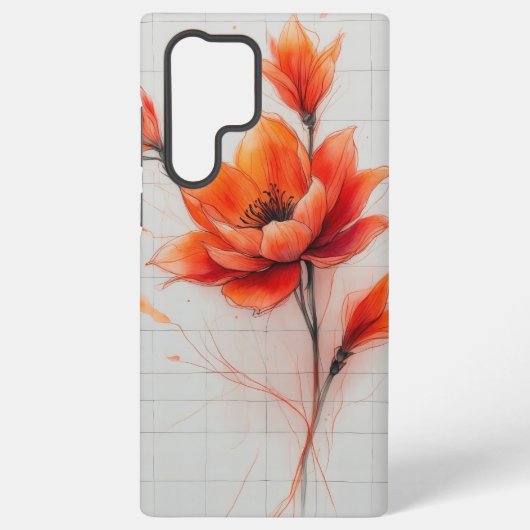 フローラドリームデザインエレガント花 SAMSUNG GALAXYケース (裏面)