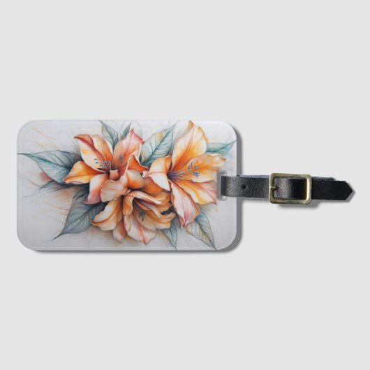 フローラドリームデザイン鮮やかアートワーク ラゲッジタグ (正面横)