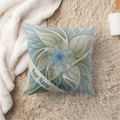 フローラドリームパターン抽象芸術アートブルーカーキ名 クッション (ブランケット)