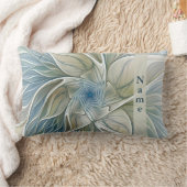 フローラドリームパターン抽象芸術アートブルーカーキ名 ランバークッション (ブランケット)