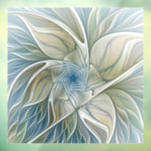 フローラドリームパターン抽象芸術ブルーカーキフラクタル ウィンドウサイン (シート3)