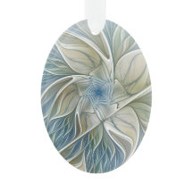 フローラドリームパターン抽象芸術ブルーカーキフラクタル