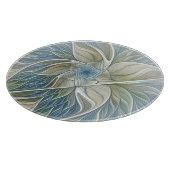 フローラドリームパターン抽象芸術ブルーカーキフラクタル カッティングボード (角)