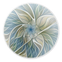 フローラドリームパターン抽象芸術ブルーカーキフラクタル