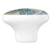 フローラドリームパターン抽象芸術ブルーカーキフラクタル セラミックノブ (側面)