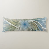 フローラドリームパターン抽象芸術ブルーカーキフラクタル ボディピロー (正面)