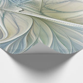 フローラドリームパターン抽象芸術ブルーカーキフラクタル ラッピングペーパー (角)