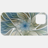フローラドリームパターン抽象芸術ブルーカーキフラクタル Case-Mate iPhoneケース (裏面 (横))