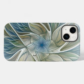 フローラドリームパターン抽象芸術ブルーカーキフラクタル Case-Mate iPhoneケース (裏面 (横))
