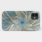 フローラドリームパターン抽象芸術ブルーカーキフラクタル Case-Mate iPhoneケース (裏面(横))