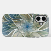 フローラドリームパターン抽象芸術ブルーカーキフラクタル Case-Mate iPhoneケース (裏面 (横))