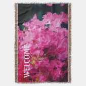 フローラドリームピンクの花へようこそ スローブランケット (正面縦)
